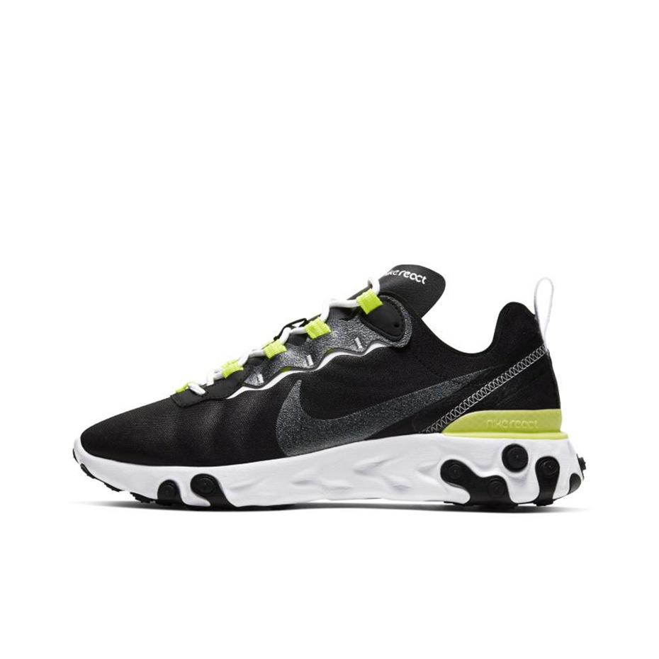 Women s Nike React Element 55 SE Black White Lemon Venom