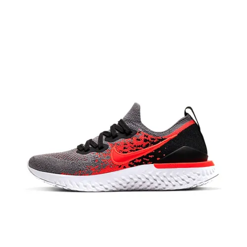 Nike Epic React Flyknit 2 Cool Grey Bright Crimson GS