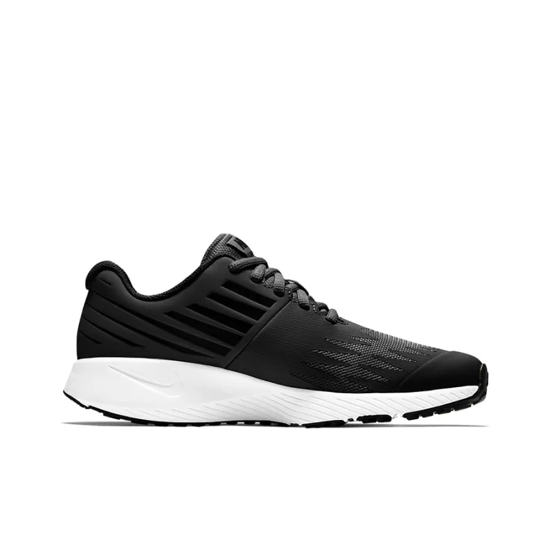 Nike Slip Resistant, Abrasion Resistant, Lightweight Low Top Marathon Running Shoes GS Black White-1