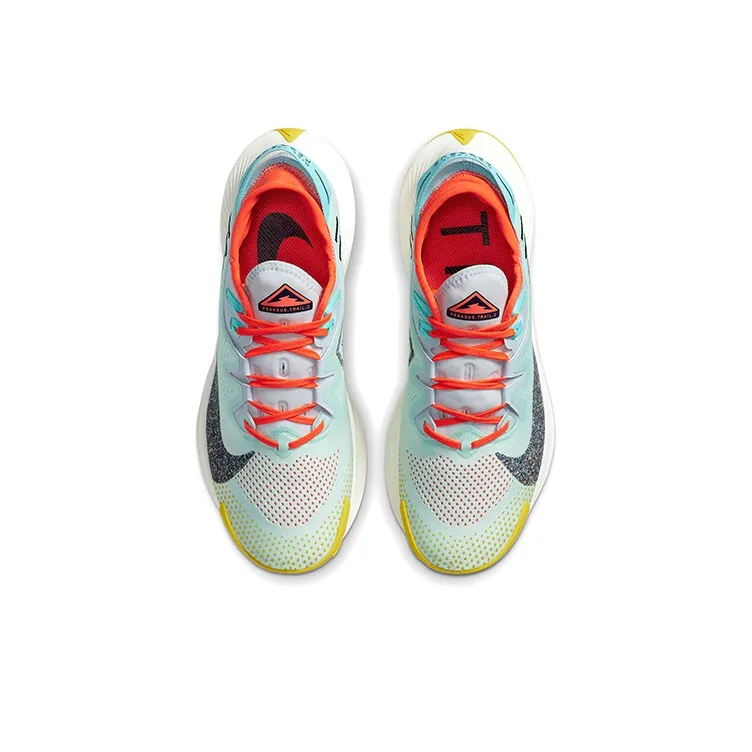 Nike Pegasus Trail 2 Cushioning Anti Slip And Wear Resistant Low Top Running Shoes Women's Blue Yellow Orange-3