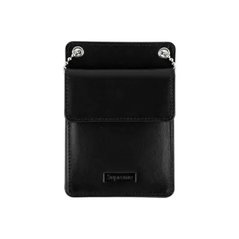 Supreme Leather Card Holder Unisex Black