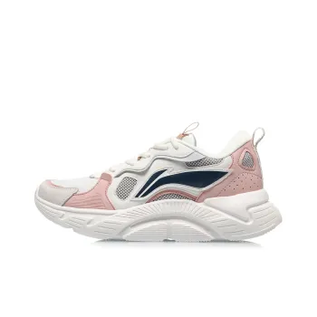 LiNing Lightweight Low Top Running Shoes Women's White Gray Pink