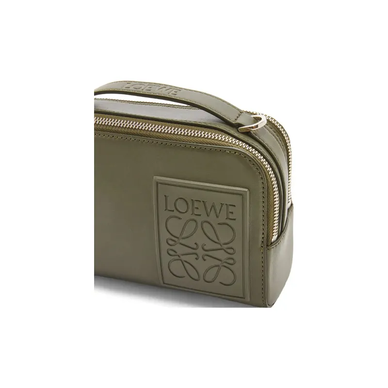 LOEWE Satin Cow Leather Camera Bag, Shoulder Bag, Crossbody Bag Mini Men's Khaki Green-5