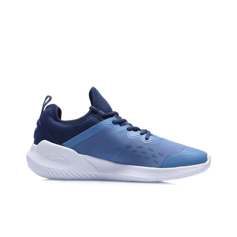 LiNing Shock Absorbers With Slip Resistant And Abrasion Resistant Properties Low Top Running Shoes Men's Blue White-1