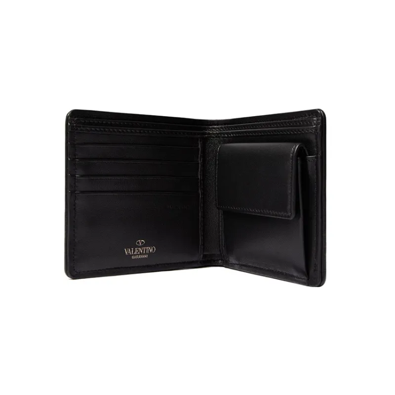 Valentino GARAVANI Leather Wallets Card Holders Regular Men's Black-3