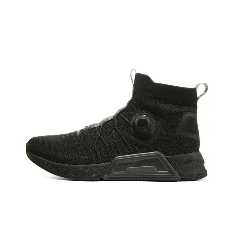PEAK Taichi Ninja Cushioning Anti Slip And Wear Resistant High Top Running Shoes Men's Black-0