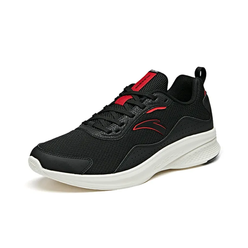 Anta Running Collection Cushioned Slip-Resistant Low-Top Running Shoes Men's Red Black White-1