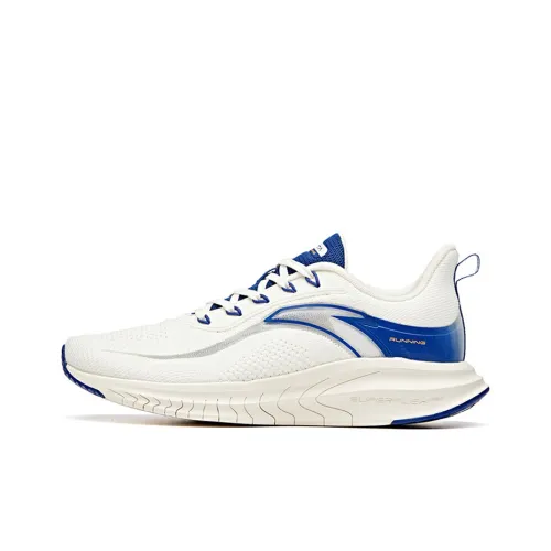 Anta Breathable Low Top Running Shoes Men's White Blue