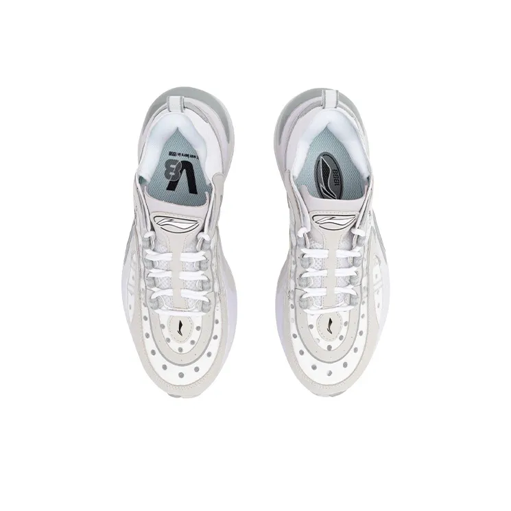 LiNing Shock Absorbers With Slip Resistant And Abrasion Resistant Properties Low Top Running Shoes Women's Gray-3