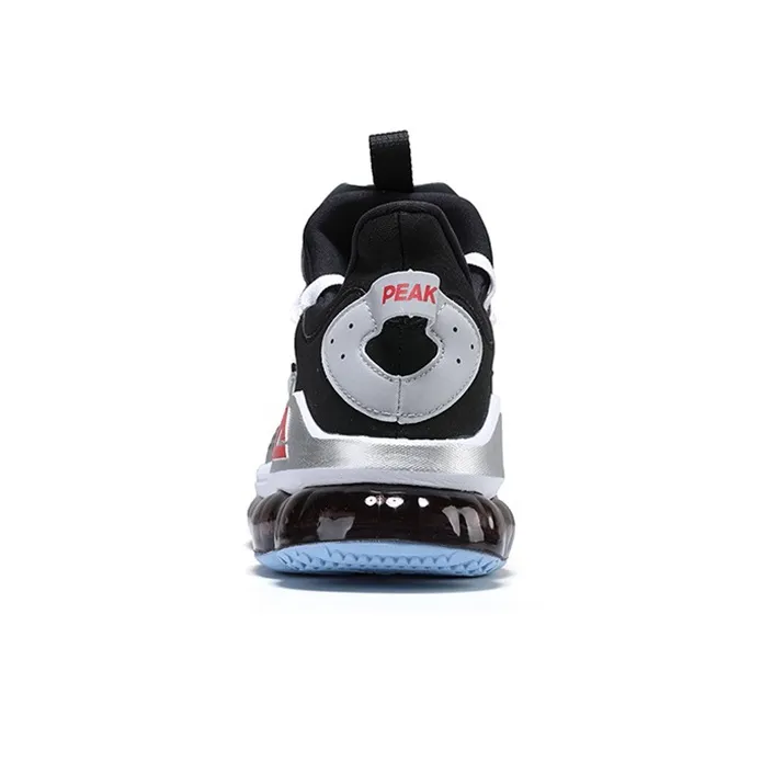 PEAK Air Cushion Cushioning Anti Slip And Wear Resistant Low Top Running Shoes Men's Silver Black-3