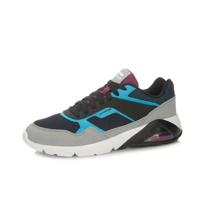 LiNing Cushioned Wear-Resistant Breathable Low-Top Running Shoes Unisex Blue Gray Purple-2
