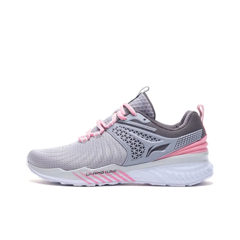 LiNing Cloud 5 V2 Cushioning Low Top Running Shoes Women's Muddy Gray Purple-0