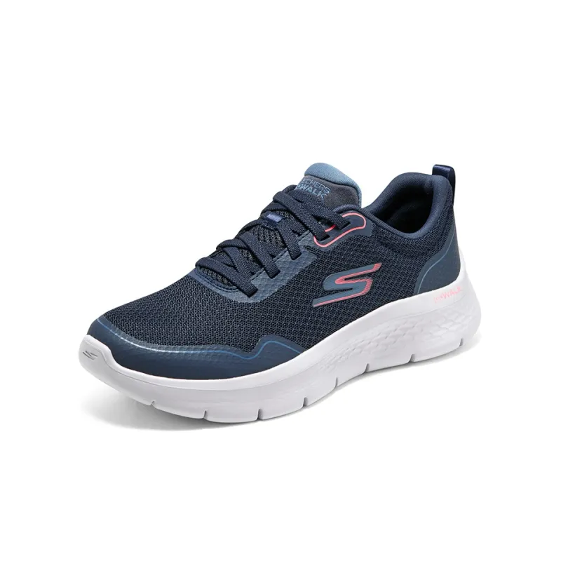 Skechers Go Walk Fle Cushioning, Slip Resistant, Abrasion Resistant, Rebound Low Top Casual Shoes Women's Blue Pink-2