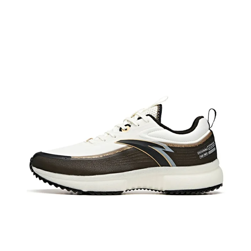 Anta Running Collection Cushioned Slip-Resistant Abrasion-Resistant Breathable Low-Top Running Shoes Men's Black White-0