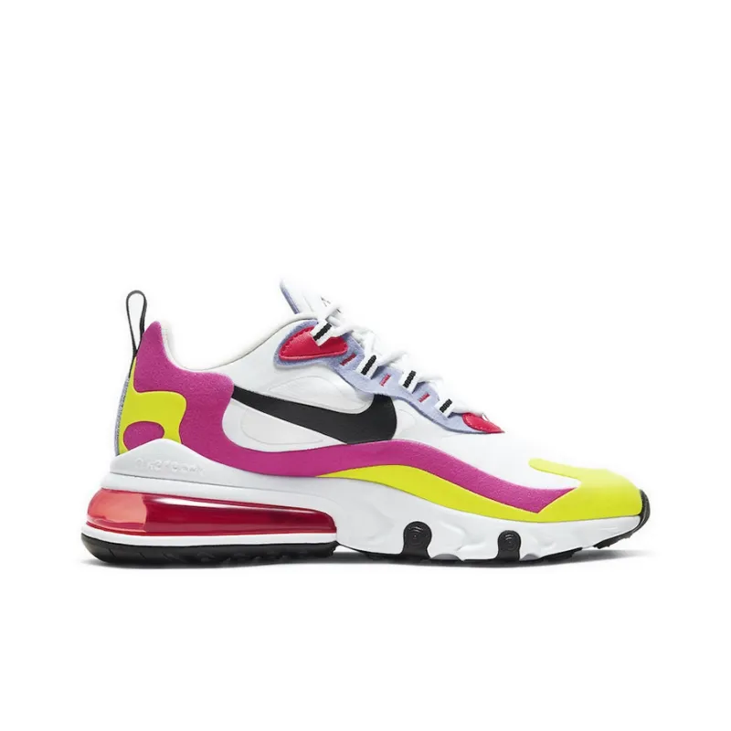 Nike Air Max 270 React White Pink Yellow Women's-1
