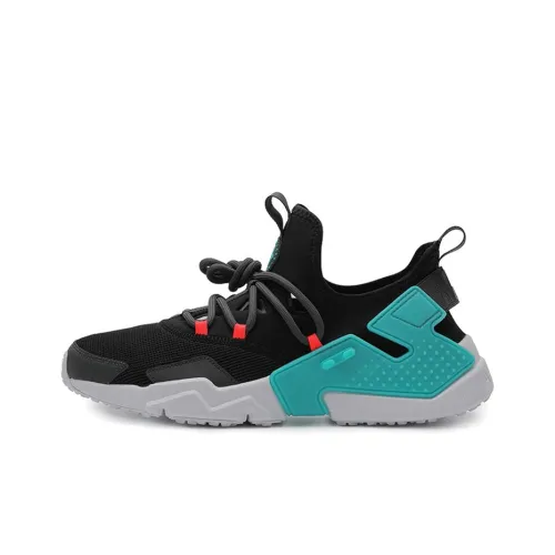 Nike Air Huarache Running Shoes Men Low-Top Black/Green