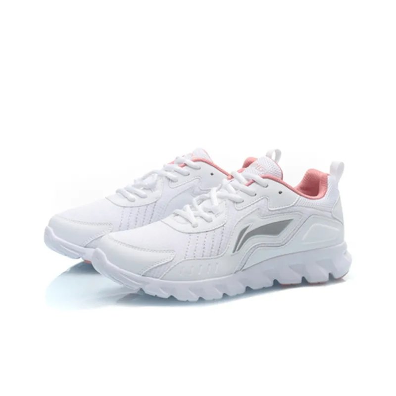 LiNing Shock Absorbers With Slip Resistant And Abrasion Resistant Properties Low Top Casual Running Shoes Women's White-2