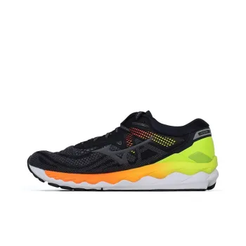 Mizuno Wave Sky 4 Breathable Cushioning Coverage Low-Top Running Shoes Unisex Black Orange