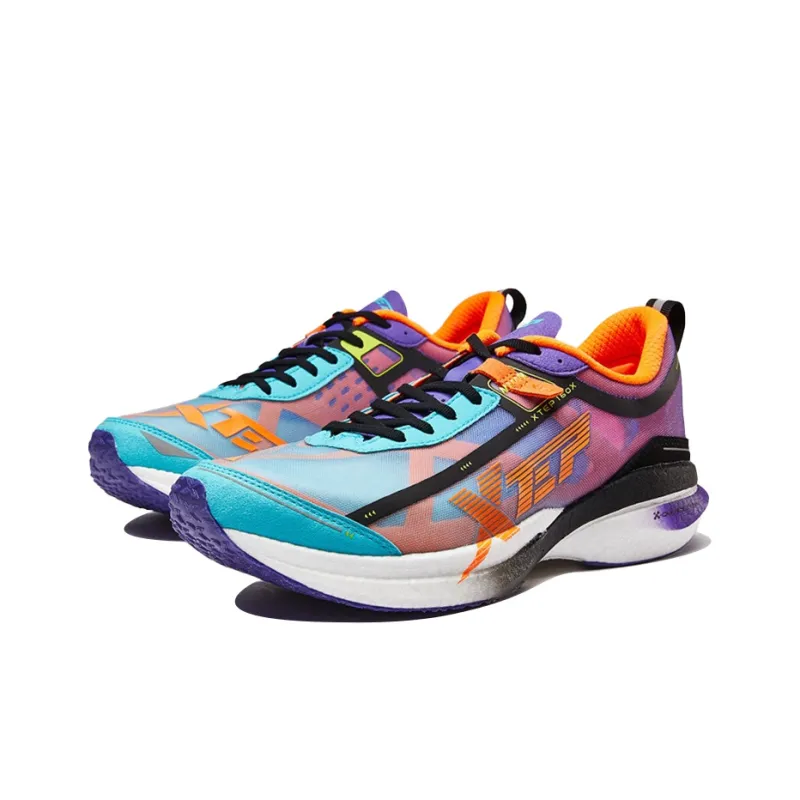 XTEP 160X 1.0 Cushioning Anti Slip And Wear Resistant Low Top Running Shoes Men's Blue Green-1