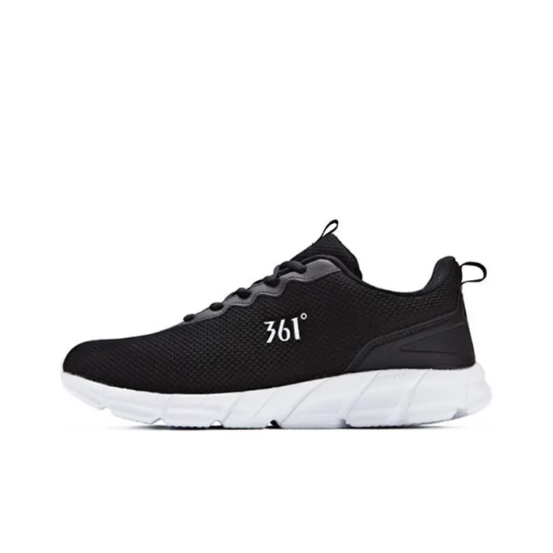 361° Lightweight Low Top Running Shoes Men's Black White-0