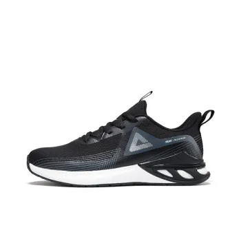 PEAK Cushioned Slip Resistant Abrasion Resistant Breathable Low Top Casual Running Shoes Men's Black