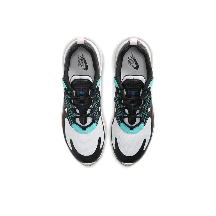 Nike Air Max 270 Cushioned Slip-Resistant Coverage Lightweight Low-Top Running Shoes Men's Black White Blue-3
