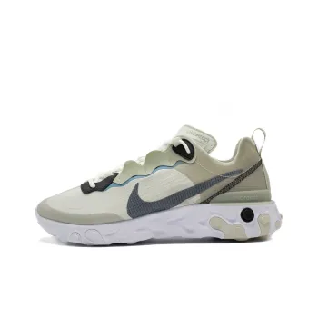 Nike React Element 55 Slip-Resistant Cushioning Wear-Resistant Low-Top Casual Running Shoes Men's Beige Gray Yellow