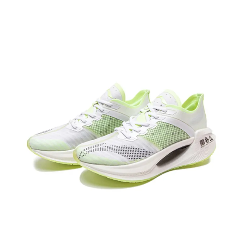 LiNing Jueying Essential Cushioning Rebound Breathable Coverage Lightweight Low Top Running Shoes Women's White Green-2