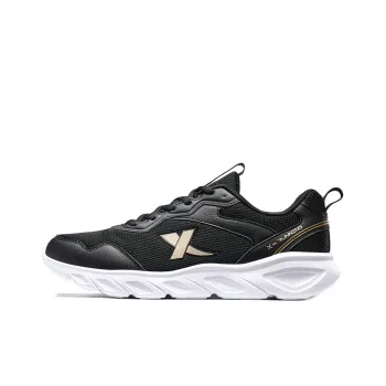 XTEP Feather Cushioning Low Top Running Shoes Men's Black Gold