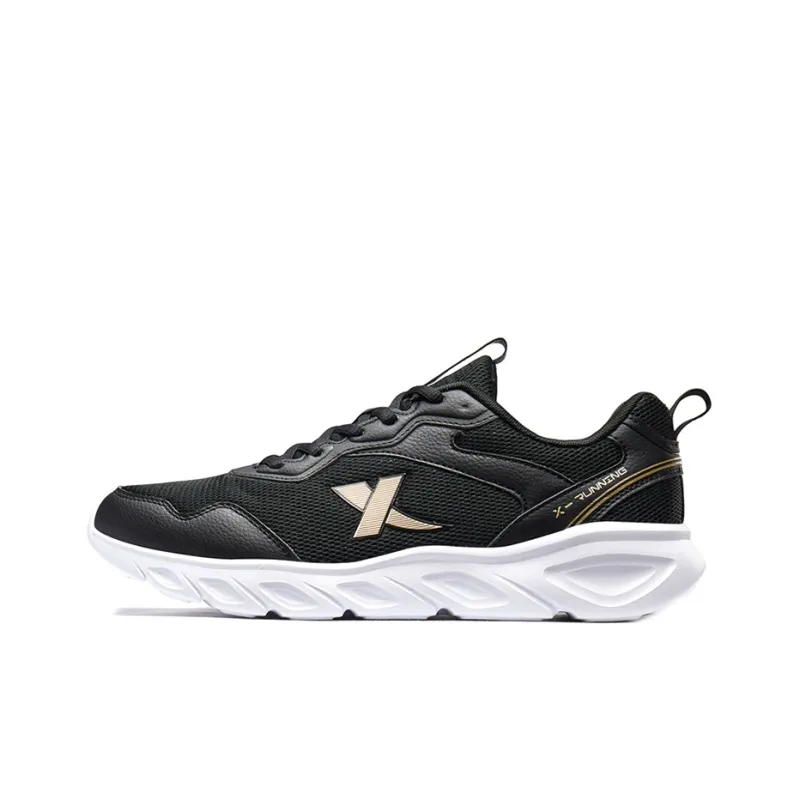 XTEP Feather Cushioning Low Top Running Shoes Men's Black Gold-0