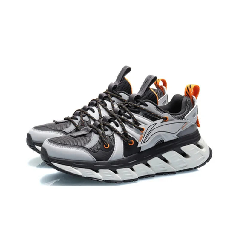 LiNing Flying Wing Slip Resistant, Breathable, Lightweight Low Top Running Shoes Men's Black Gray-2