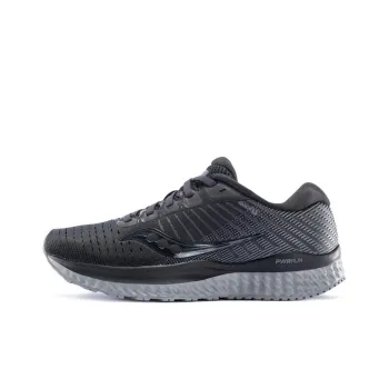 Saucony Guide 13 Lightweight Slip-Resistant Support Low-Top Running Shoes Men's Black Gray
