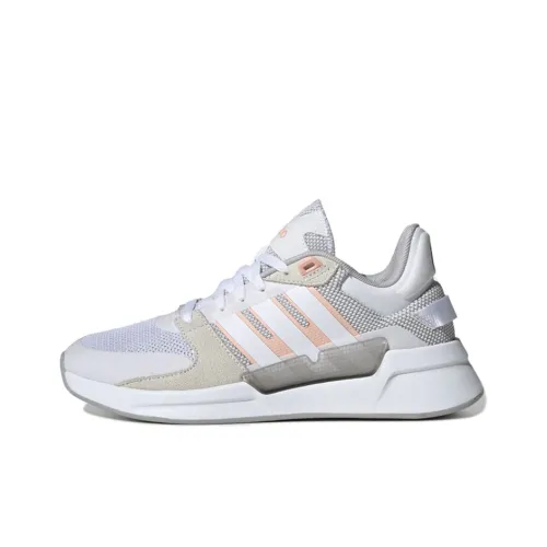 Adidas Neo Run 90S Running Shoes Women's Low-Top Gray/White/Pink