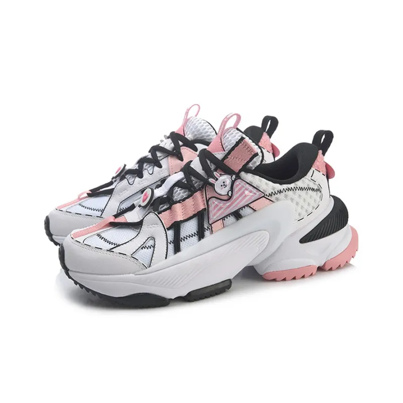 LINE FRIENDS x LiNing Anti-Slip And Wear-Resistant Breathable Balance Low-Top Running Shoes Women's White Pink-2