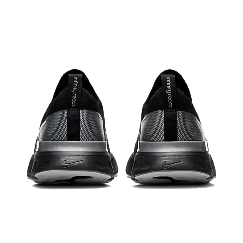 Nike React Infinity Run Black Metallic Silver-4