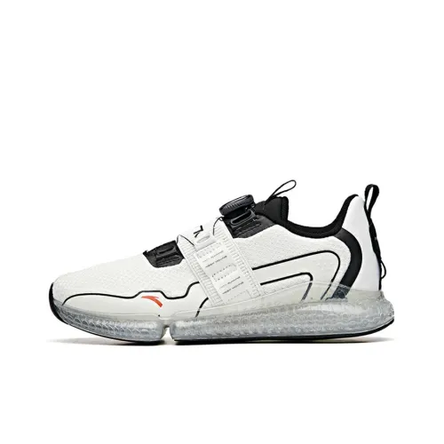 Anta Running Collection Cushioned Slip Resistant Lightweight Rebound Low Top Running Shoes Men's Black White