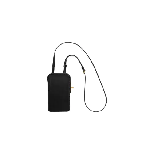 HERMES Tadelakt Calfskin Cell Phone Pouch Men's 89 Noir Black