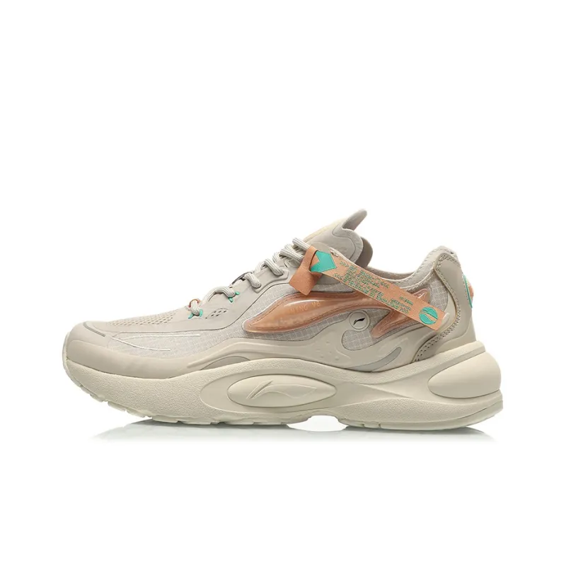 LiNing Cushioning, Slip Resistant, And Breathable Low Top Running Shoes Women's Cloud Rain Gray-0