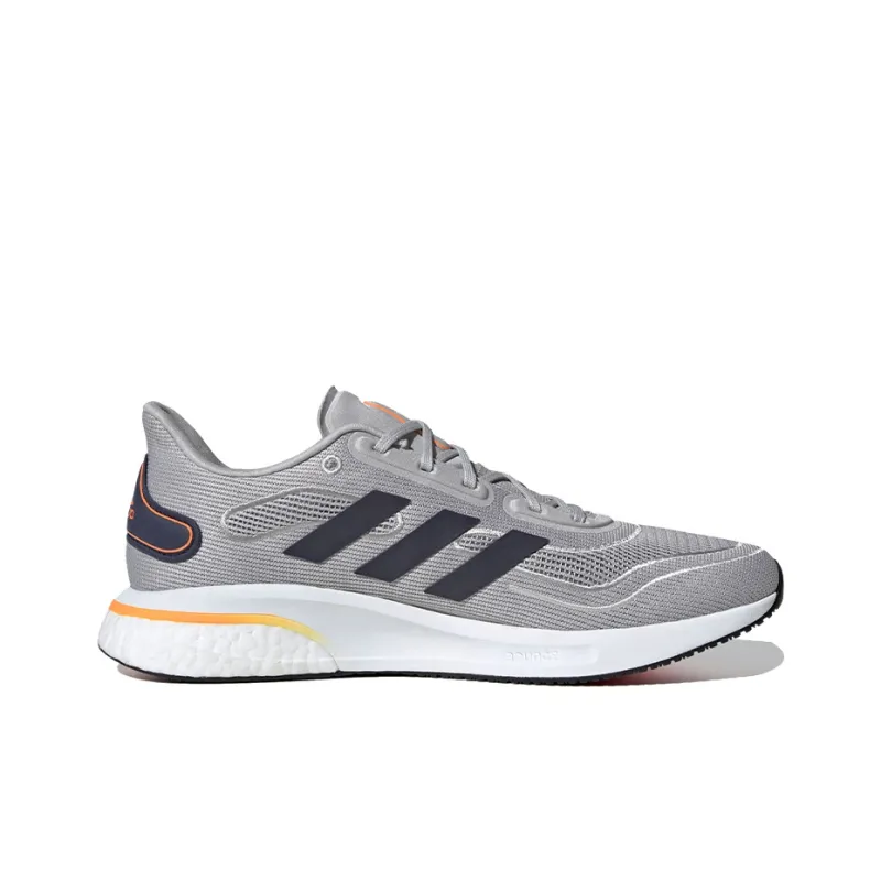 Adidas Supernova Cushioned Slip Resistant Breathable Low Top Running Shoes Men's Gray-1