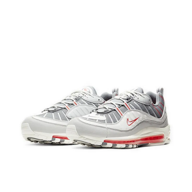 Nike Air Max 98 Grey Sail Habanero Red-2
