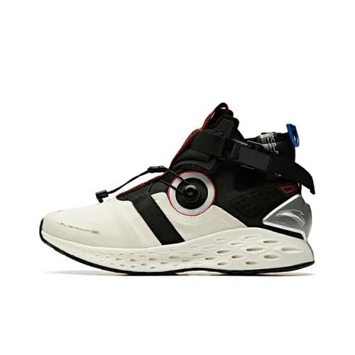 ANTA Running Shoes Men High-Top Ivory White/Black/True Blue