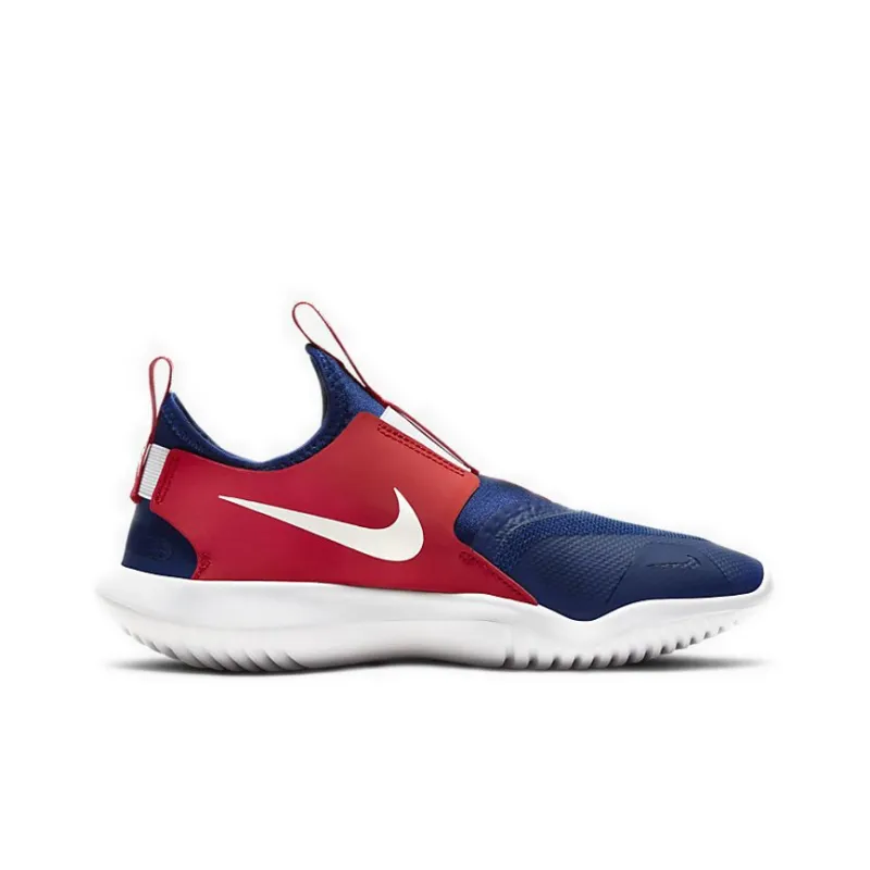 Nike Flex Runner Cushioned Slip-Resistant Low-Top Running Shoes GS Blue Red-1