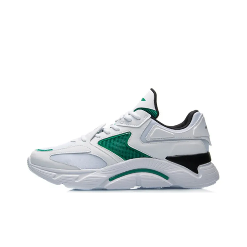 LiNing Li Ning Running Collection Durable Breathable Low Top Running Shoes Men's White-0