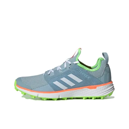 Adidas Terrex Speed Running Shoes Women's Low-Top Blue/Green/Pink/White