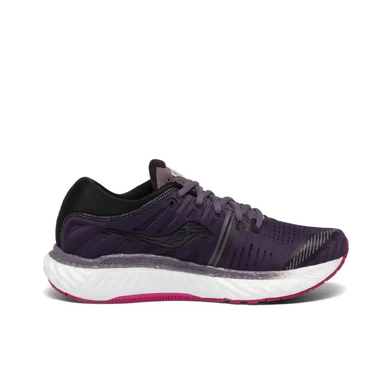 Saucony Hurricane Cushioning Lightweight Slip Resistant Support Low Top Running Shoes Women's Purple Black-1