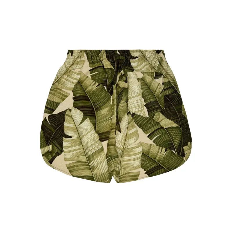 JUNGLE GURL Casual Shorts Unisex Green-1