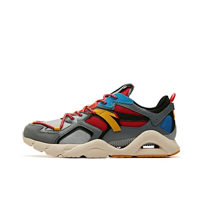 Anta Balanced Lightweight Low Top Running Shoes Men's Gray Red-0