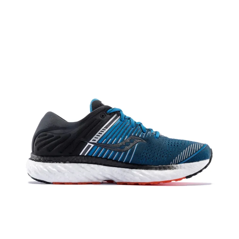 Saucony Triumph 17 Cushioned Slip Resistant Breathable Lightweight Rebound Low Top Running Shoes Men's Blue Black-1