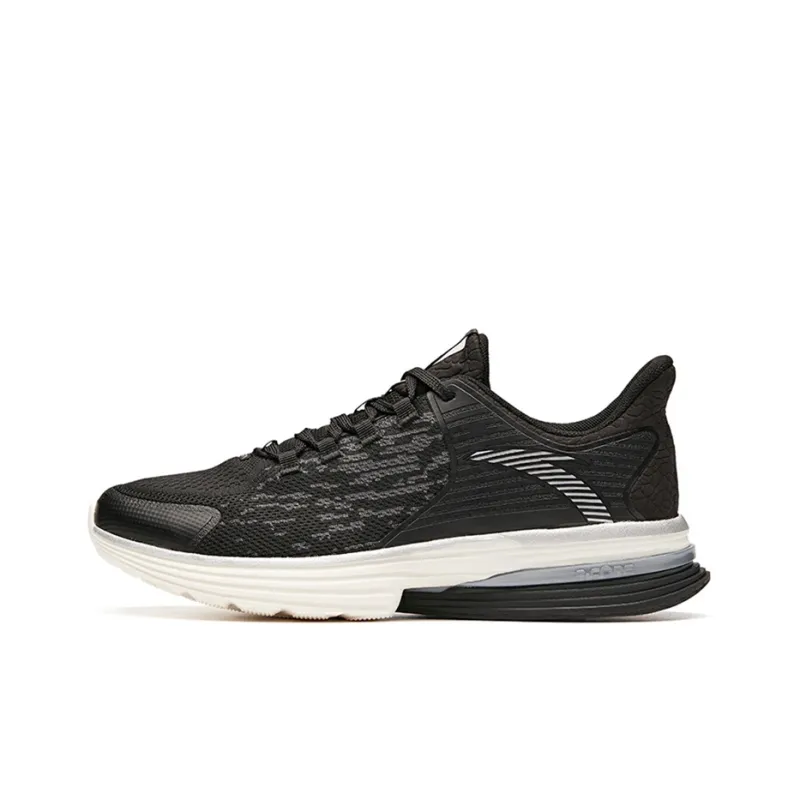 Anta Cushioning Abrasion Resistant Coverage Thermal Rebound Low Top Running Shoes Men's Black Gray-0
