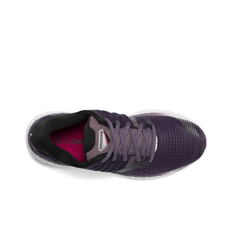 Saucony Hurricane Cushioning Lightweight Slip Resistant Support Low Top Running Shoes Women's Purple Black-3